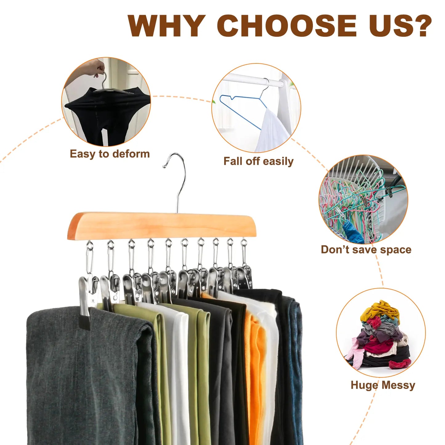 Last Day 49% OFF🔥Legging Hanger for Closet Organizer with 10 Clips