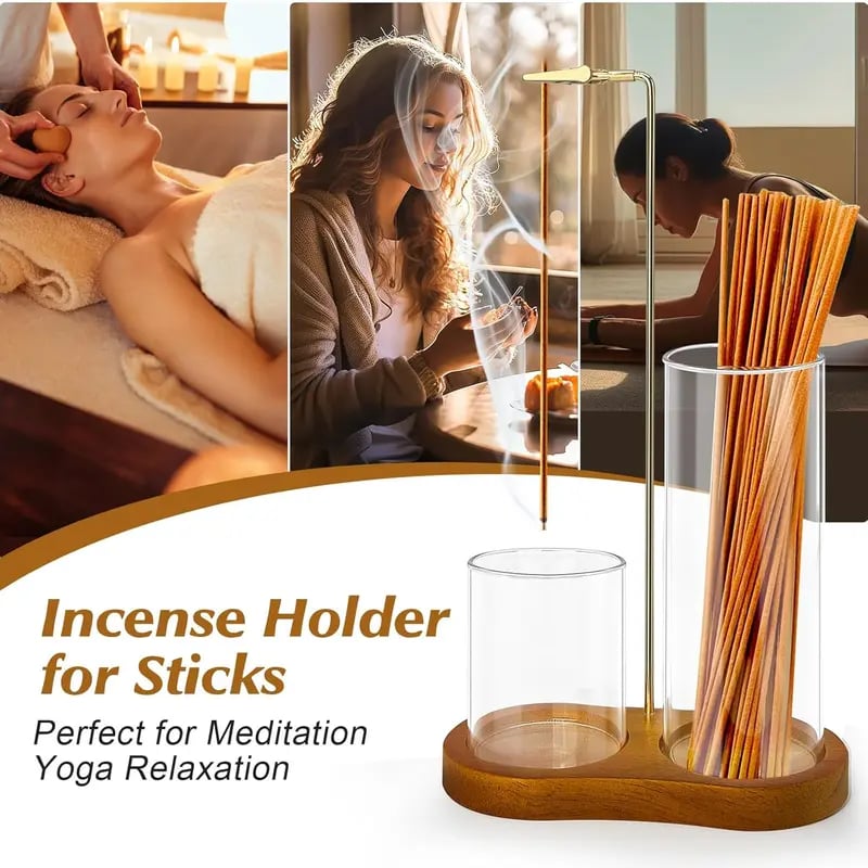 Last Day 49% OFF🔥2-in-1 Minimalist Incense & Candle Holder with Glass Ash Catcher