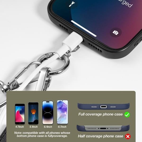 Adjustable Crossbody Phone Wallet Lanyard with Safety Breakaway Clasp