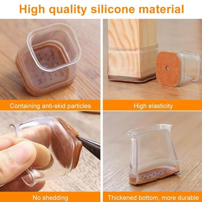 LAST DAY 49% OFF 🔥Square Chair Leg Protectors✔️ - Fits All Shape Chair Mat for Wood and Tile Floors🪑