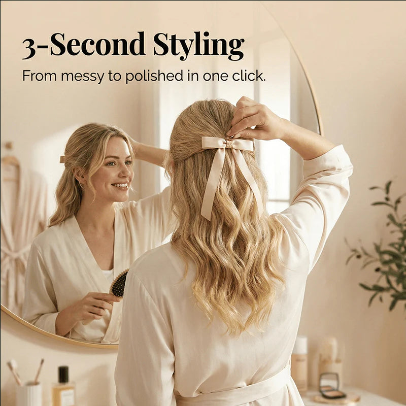 Last Day 49% OFF 🎀 The "Instant Elegant": Magnetic Snap-On Bow Hair Clip