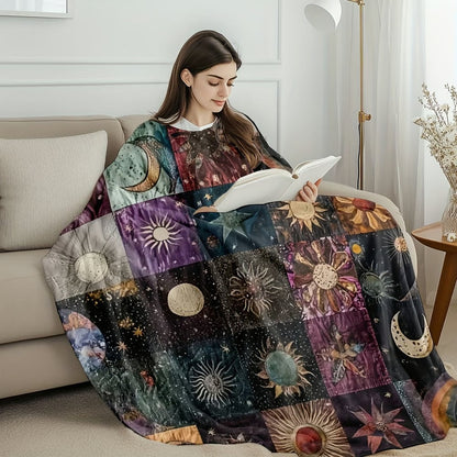 Last Day 49% OFF 🔥Bohemian Sun and Moon Flannel Blanket
