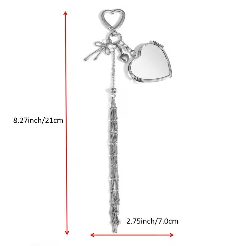 🔥LAST DAY 49% OFF💄Lipstick Holder Keychain with Mirror & Bling Charms