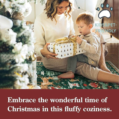🎄Soft Christmas Rug — Santa & Tree Holiday Carpet Runner