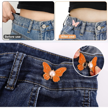🔥8Pcs Butterfly Pants Waist Tightener — Make Loose Jeans Look Cute 🦋