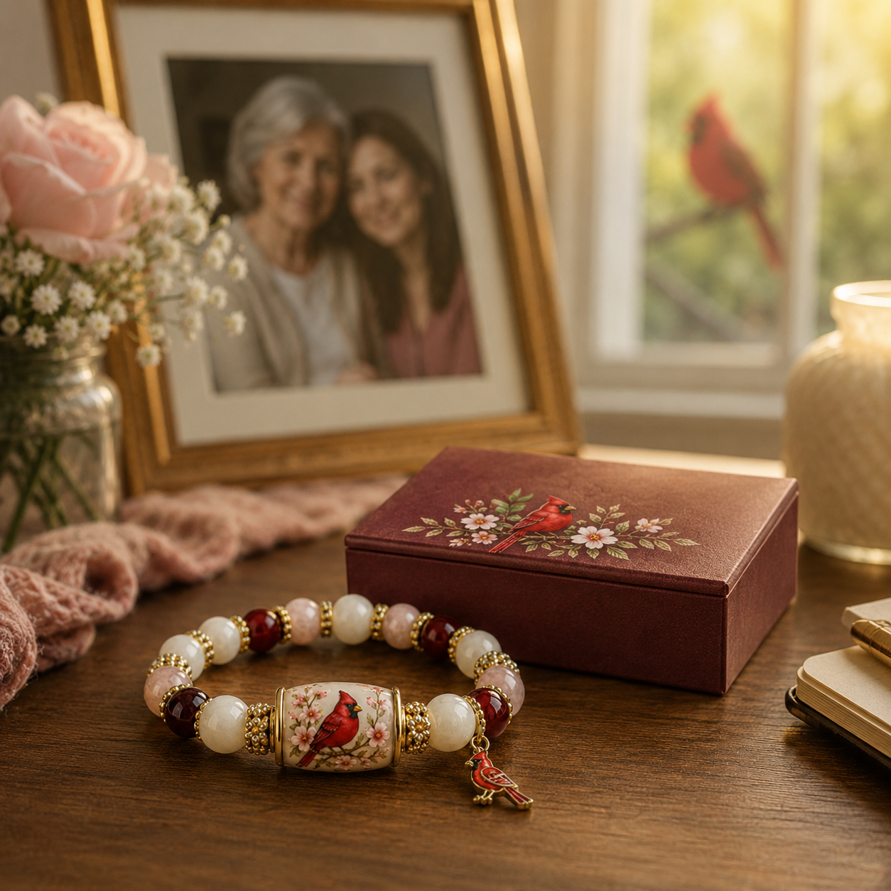Cardinal Remembrance Bracelet – A Meaningful Keepsake for Love, Memory & Comfort ❤️