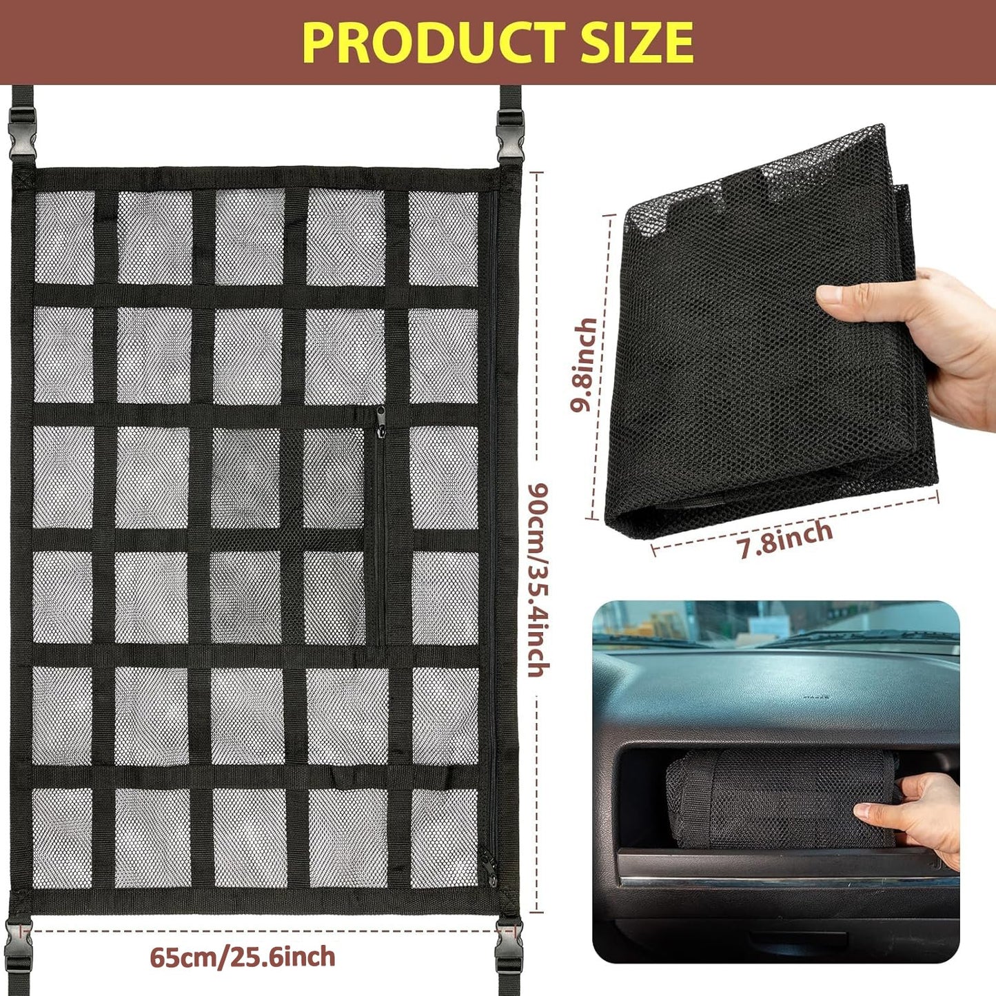 Upgrade Car Ceiling Cargo Net Pocket