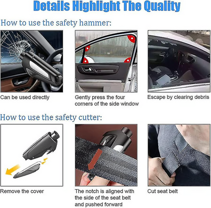 Automotive Escape Tools Window Breaker & Seatbelt Cutter
