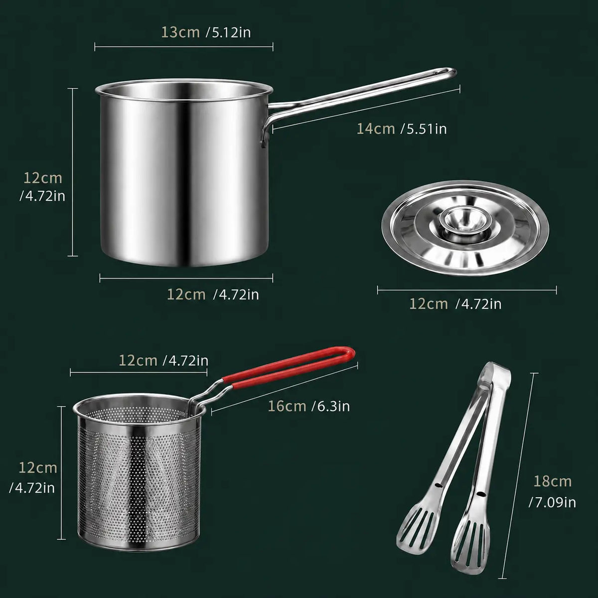 🔥 Oil-Saving Mini Fryer Pot — Less Oil, Less Mess, Easy Drain (4-Pack)