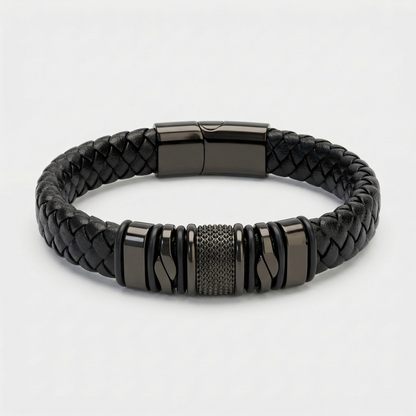 🖤 Premium Leather Bracelet – Rugged Style for Everyday Wear