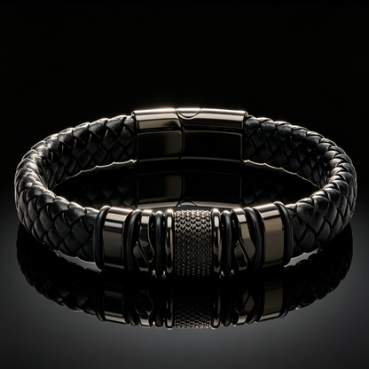 🖤 Premium Leather Bracelet – Rugged Style for Everyday Wear