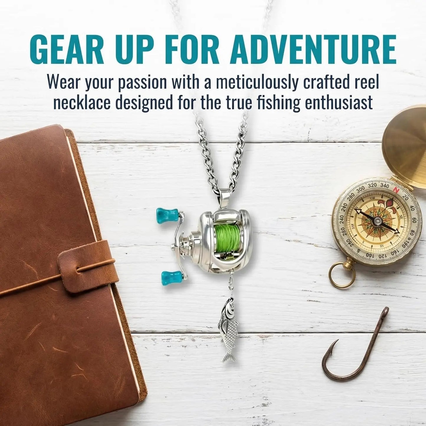 🎣 Real Working Fishing Reel Necklace — A Meaningful Gift for Fishing Lovers