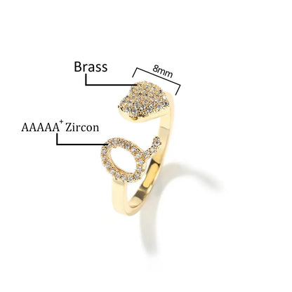 💖 Last Day 49% OFF – Initial Heart Ring for Women ✨ 14K Gold Plated Adjustable Letter Ring