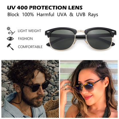 Polarized rimless sunglasses with UV 400 protection