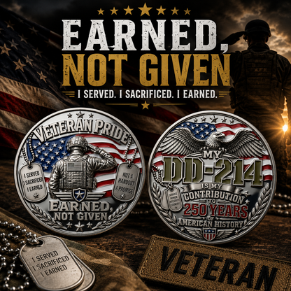 🇺🇸 DD-214 Veteran Pride Coin – Part of America’s 250-Year Story