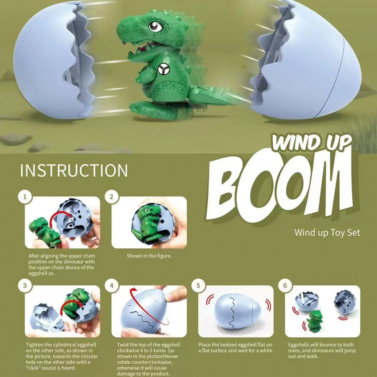 LAST DAY 49% OFF🦖 Wind-Up Jumping Dinosaur Toy – Funny Party Favor for Kids