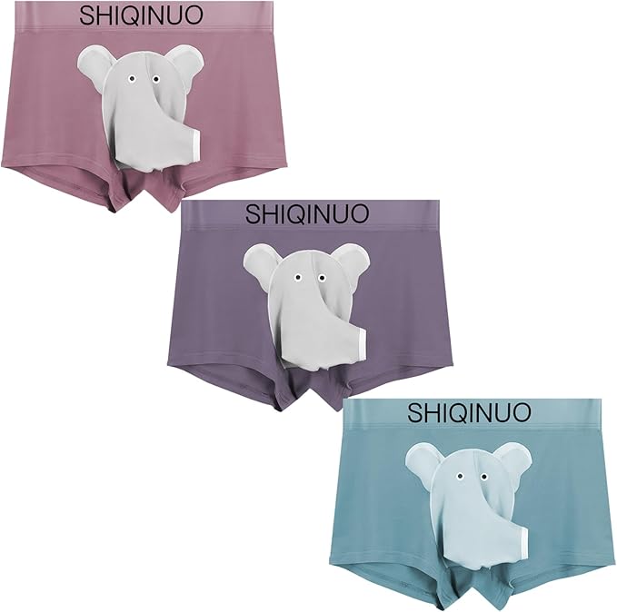 🐘Fun Novelty Boxer Briefs with Elephant Nose Design-Comfortable Unique Gift 3Pack