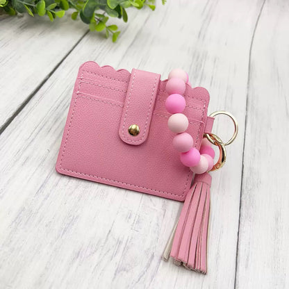 Last Day 49% OFF 🔥Fashion Beaded Decor Pu Leather Keychain