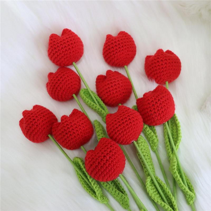 Last Day 49% OFF🌷🌷Hand-crocheted Tulip Bouquets—Symbolize Everlasting Love💖