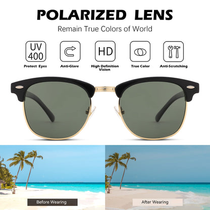 Polarized rimless sunglasses with UV 400 protection