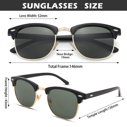 Polarized rimless sunglasses with UV 400 protection