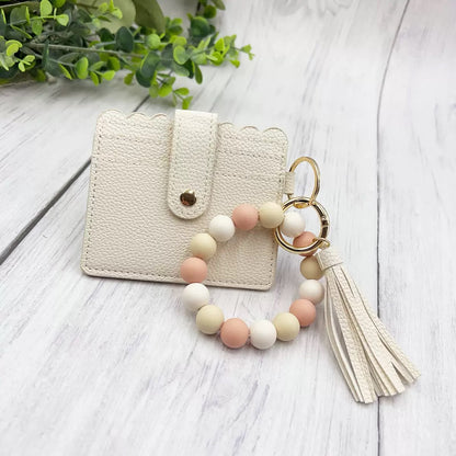 Last Day 49% OFF 🔥Fashion Beaded Decor Pu Leather Keychain