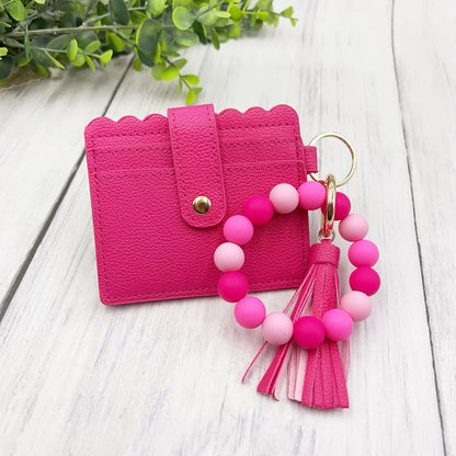 Last Day 49% OFF 🔥Fashion Beaded Decor Pu Leather Keychain