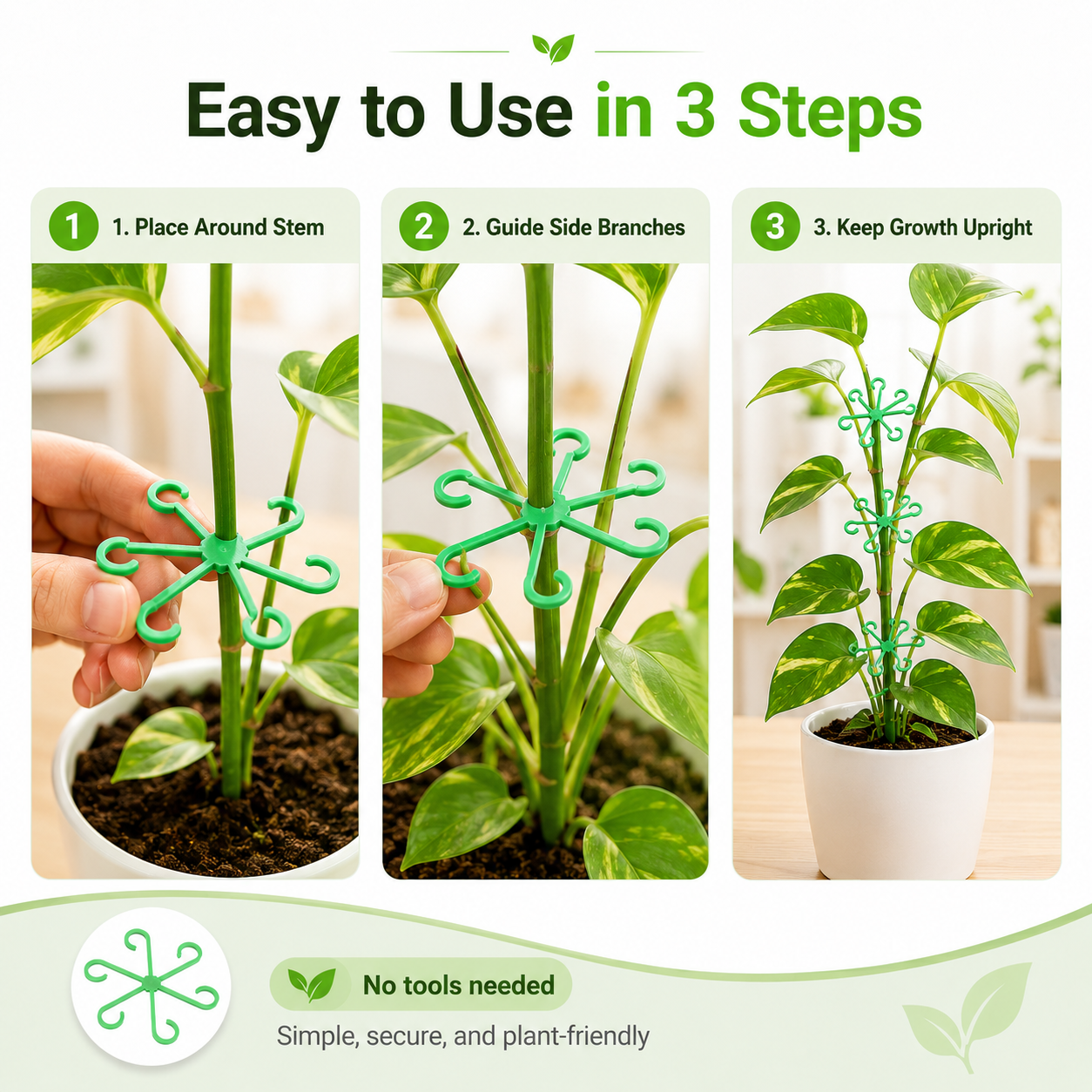 🌱 Reusable Plant Stem Support Clips – Keep Plants Neat & Upright