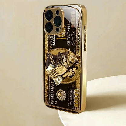 Money Pattern Printed Gold 100 Dollar Bill Multi-Model All-Inclusive Phone Case