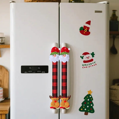 🎄Plush Christmas Fridge Handle Covers – Festive Kitchen Decor