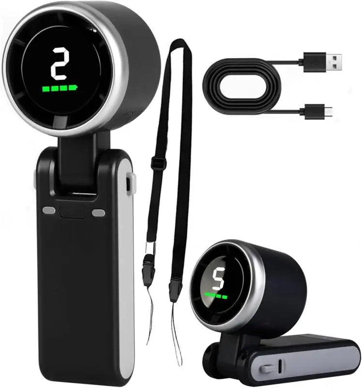 ❄️ Turbo Portable Fan – 5 Speeds, Rechargeable & Travel-Ready