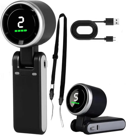 ❄️ Turbo Portable Fan – 5 Speeds, Rechargeable & Travel-Ready
