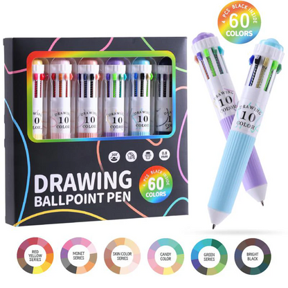Last Day 49% OFF🔥10-in-1 Multi-Color Ballpoint Pens - 60Total Colors