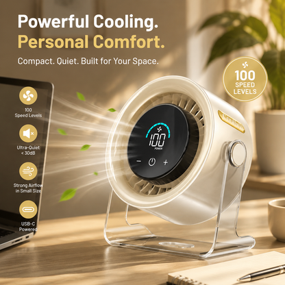 Powerful Cooling Desktop Fan with LED Display — Perfect for Home & Office 🌬️