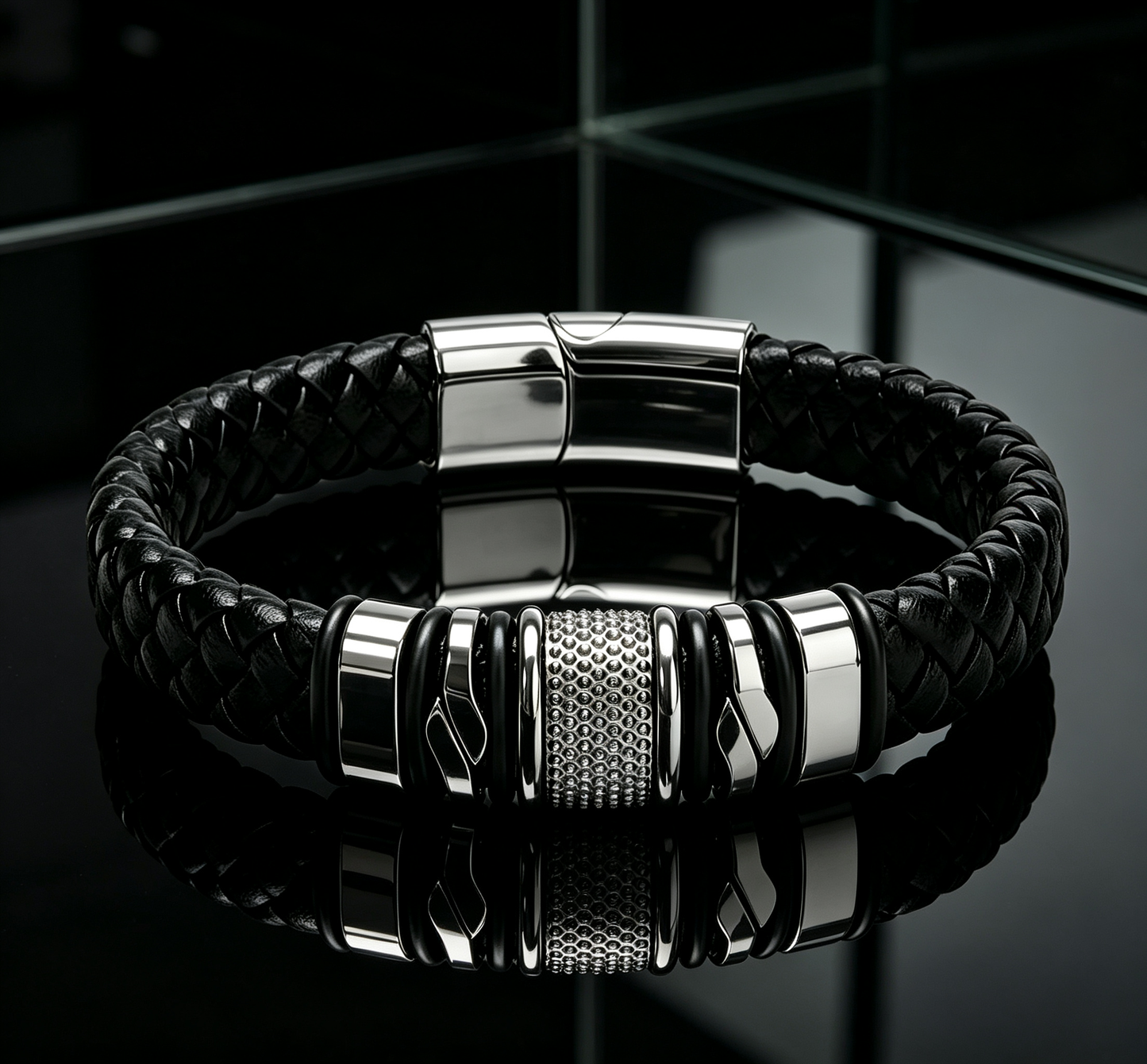 🖤 Premium Leather Bracelet – Rugged Style for Everyday Wear