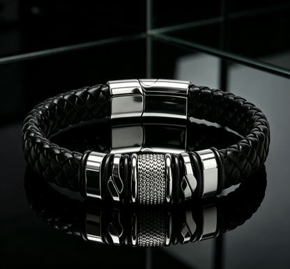 🖤 Premium Leather Bracelet – Rugged Style for Everyday Wear