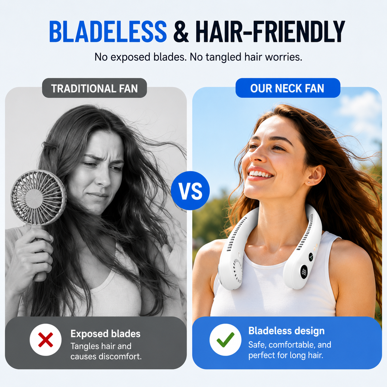 ❄️ Cool Breeze Bladeless Neck Fan | Hands-Free Cooling for Hot Summer Days