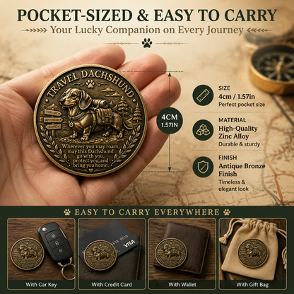 Carry a Lucky Dachshund Everywhere 🐾 | Pocket Coin for Safe Travels