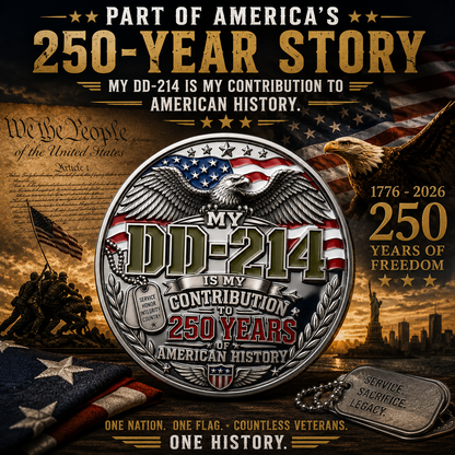 🇺🇸 DD-214 Veteran Pride Coin – Part of America’s 250-Year Story