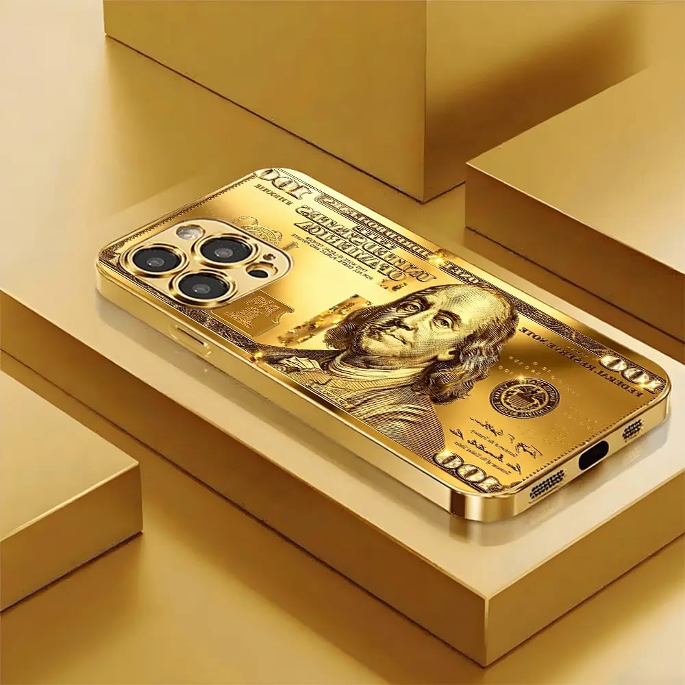 Money Pattern Printed Gold 100 Dollar Bill Multi-Model All-Inclusive Phone Case