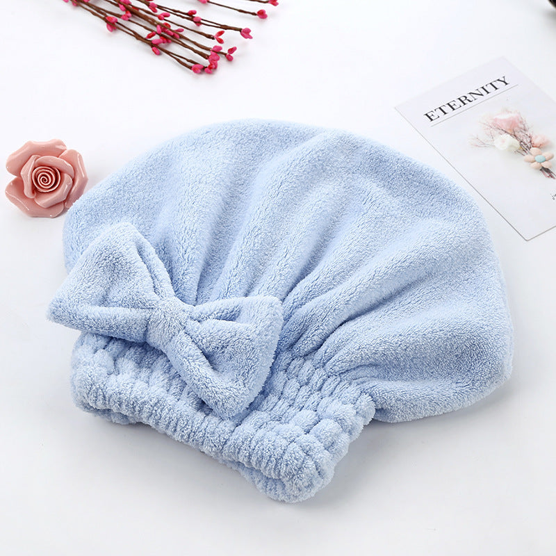 Cute Bow Hair Drying Towel Cap – Soft, Absorbent & Lightweight 🎀