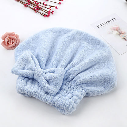 Cute Bow Hair Drying Towel Cap – Soft, Absorbent & Lightweight 🎀