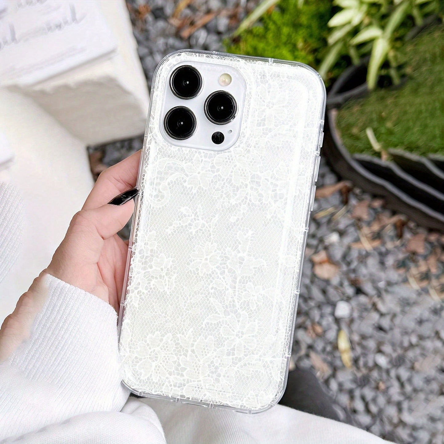 White Lace Clear Case ✨ | Pretty Protection for Your Everyday Phone Style