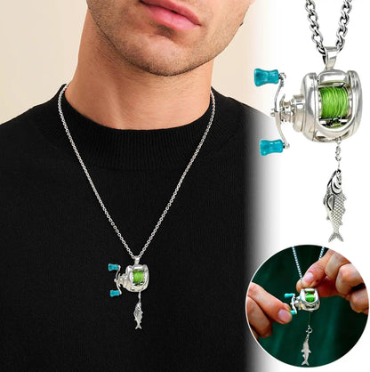 🎣 Real Working Fishing Reel Necklace — A Meaningful Gift for Fishing Lovers