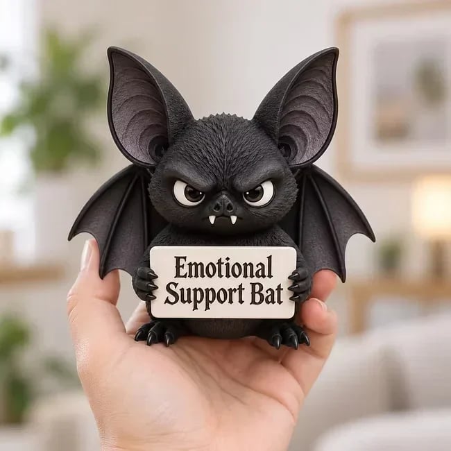 49% OFF 🦇 Emotional Support Bat — Your Grumpy Little Desk Companion! 🖤