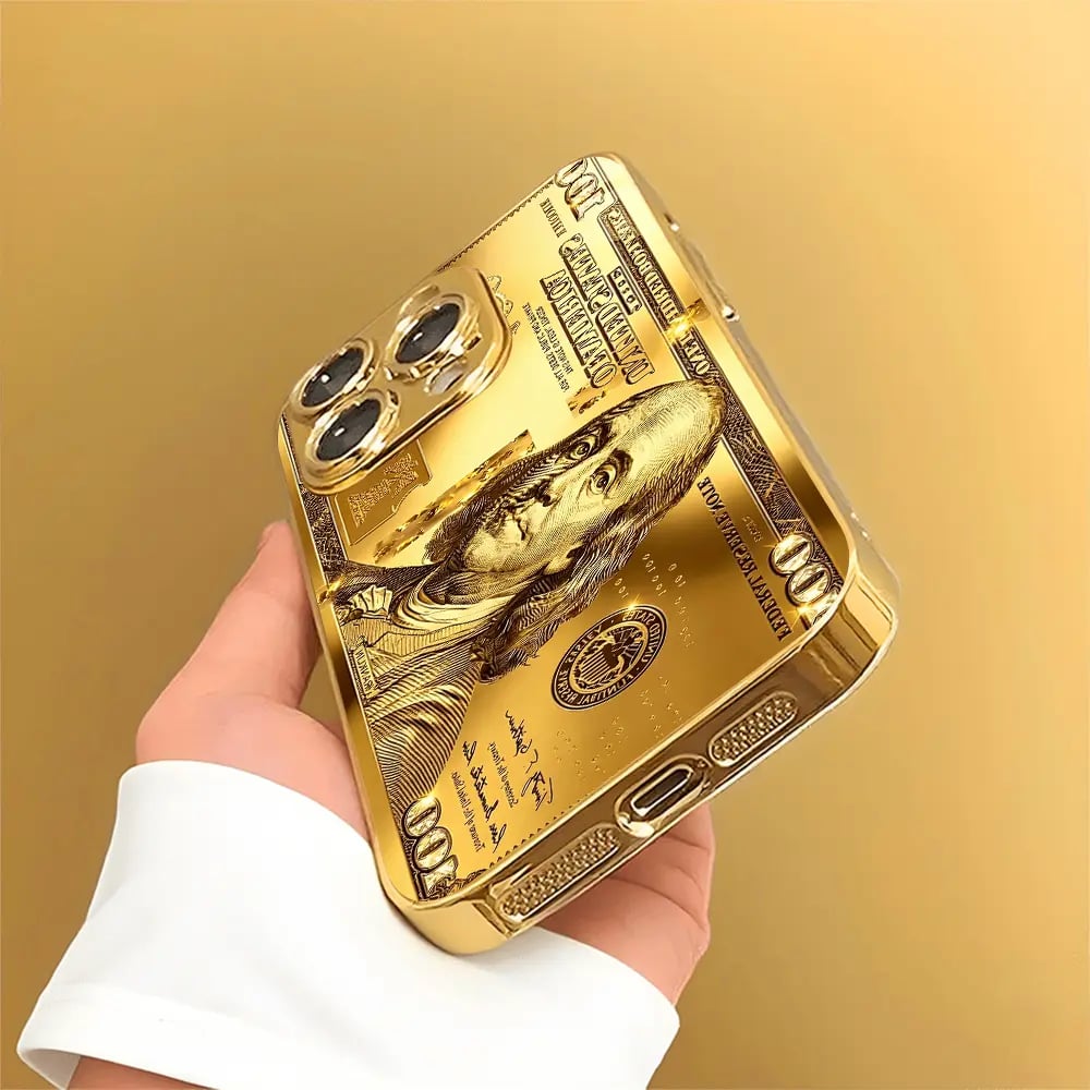 Money Pattern Printed Gold 100 Dollar Bill Multi-Model All-Inclusive Phone Case