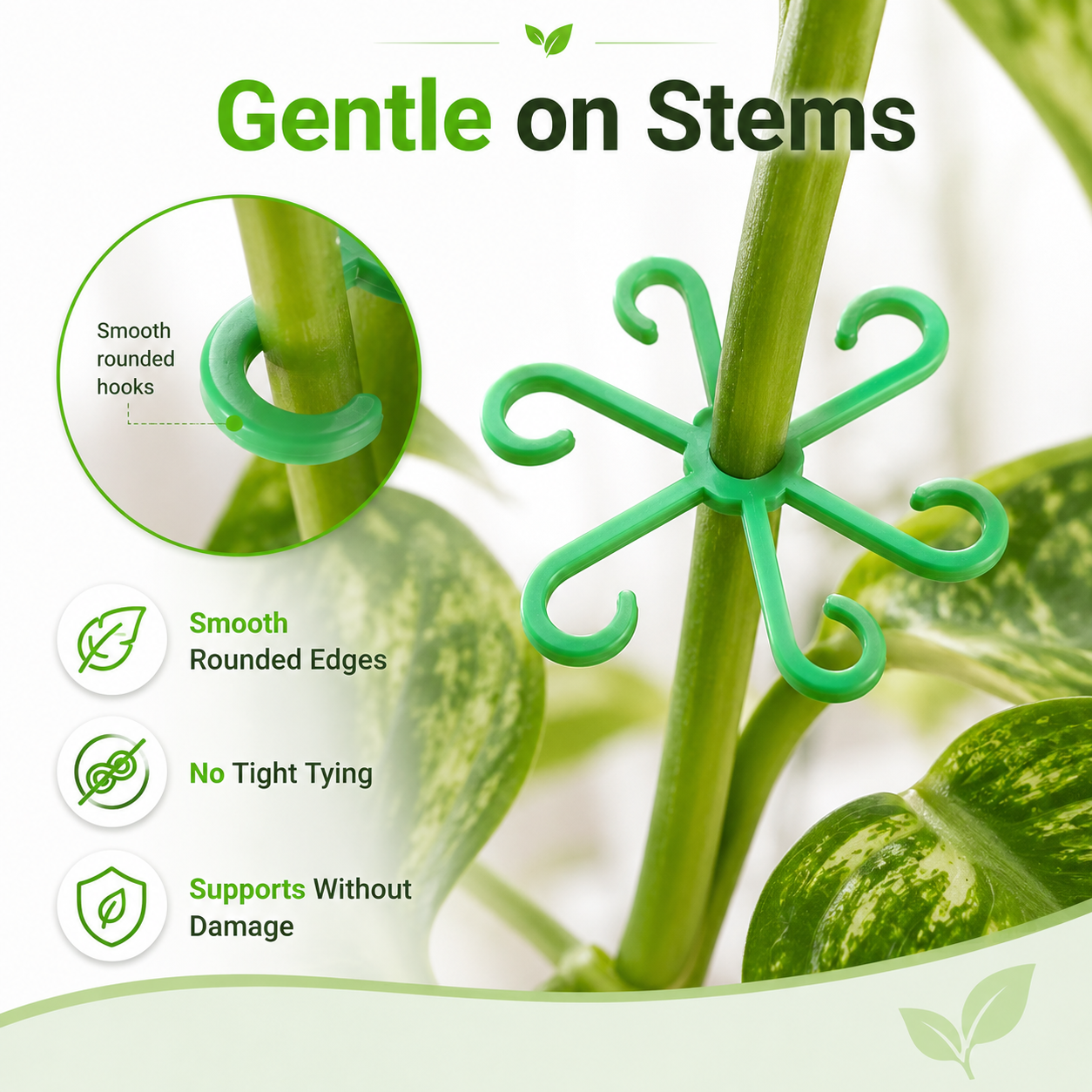 🌱 Reusable Plant Stem Support Clips – Keep Plants Neat & Upright