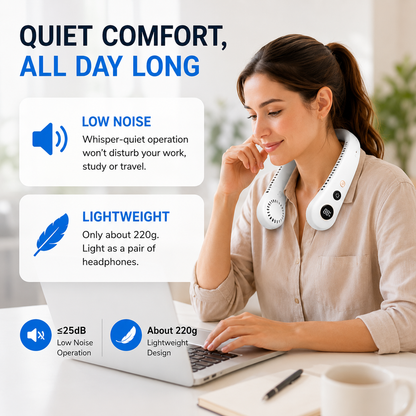 ❄️ Cool Breeze Bladeless Neck Fan | Hands-Free Cooling for Hot Summer Days