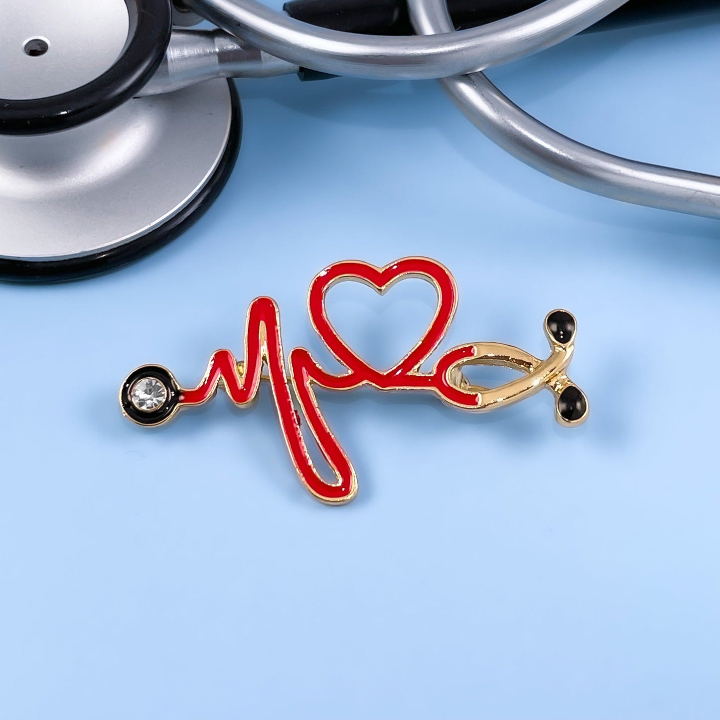 🩺 4-Piece Medical Stethoscope Brooch Pin Set – A Meaningful Gift for Healthcare Heroes ❤️
