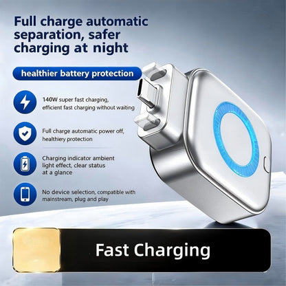 Last Day 49% OFF⚡ Supercharge Safely with the 140W AI Auto-Disconnect Adapter! 🔌